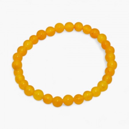 Armbånd med 6 mm Jade, gul AAA-kvalitet, 19 cm