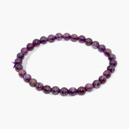 Armbånd med 6 mm Ametyst AAA-kvalitet, 19 cm