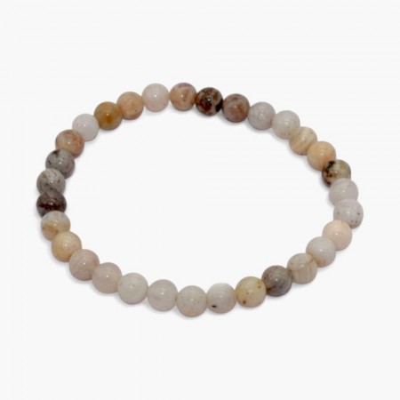 Armbånd med 6 mm Agat, Bamboo Leaf AAA-kvalitet, 19 cm