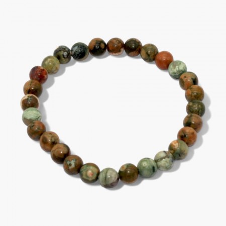 Armbånd med 6 mm Jaspis, ocean AAA-kvalitet, 19 cm