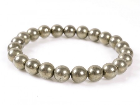 Armbånd med 8 mm Pyritt AAA-kvalitet, 19 cm