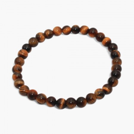 Armbånd med 6 mm Tigerøye, gyllen AAA-kvalitet, 19 cm