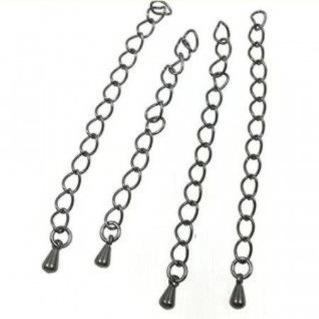 Forlengelse kjede 5 cm, svartpatinert kobber, 10 stk