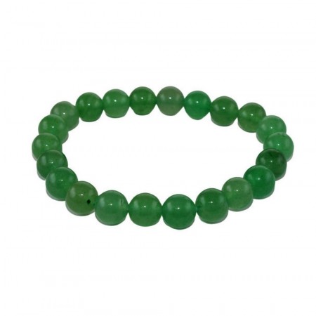 Armbånd med 8 mm Kvarts, grønn AAA-kvalitet, 19 cm